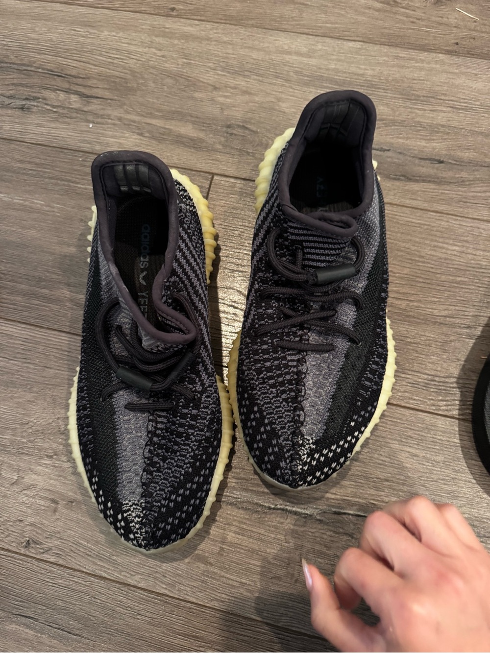 adidas Black Knit Low-Top Sneakers with Cream Sole